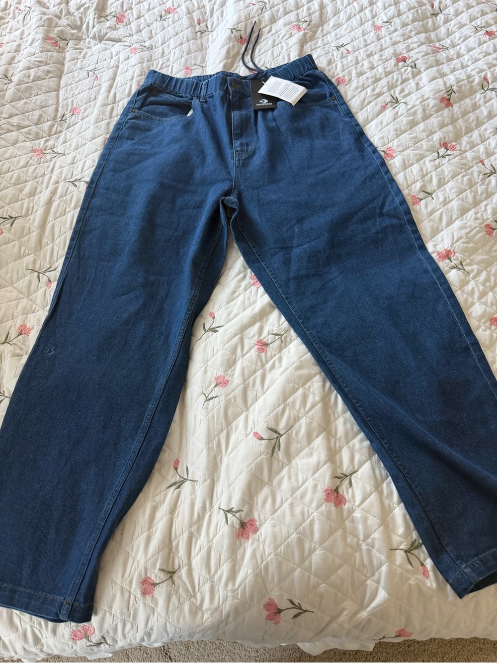 Converse Men's Dark Blue Casual Jeans - Elastic Waist